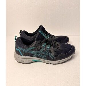 ASICS GEL-Venture 8 Black Teal Trail Running Shoes Women Size 8.5 US EU 40